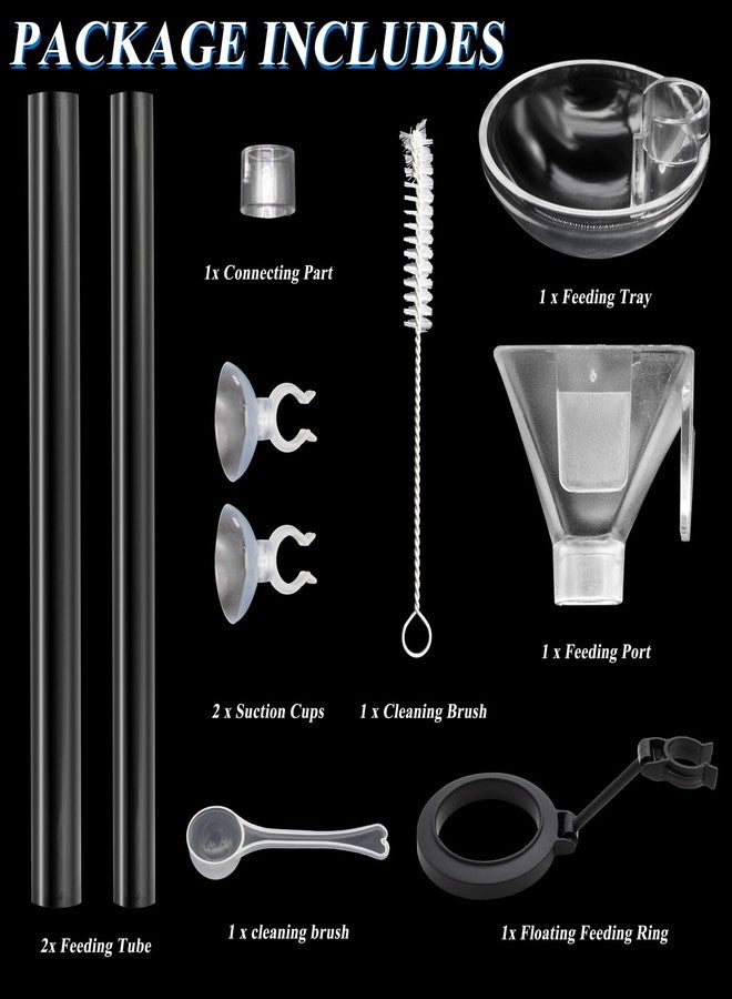 Niuohoy Aquarium Fish Shrimp Feeding Dish Set, Shrimp Feeding Dish Set, Transparent Shrimp Feeding Adjustable Tube with Feeding Ring, Cleaning Brush for Fish Tank and Preventing Food Scattering (Large) - Image 2